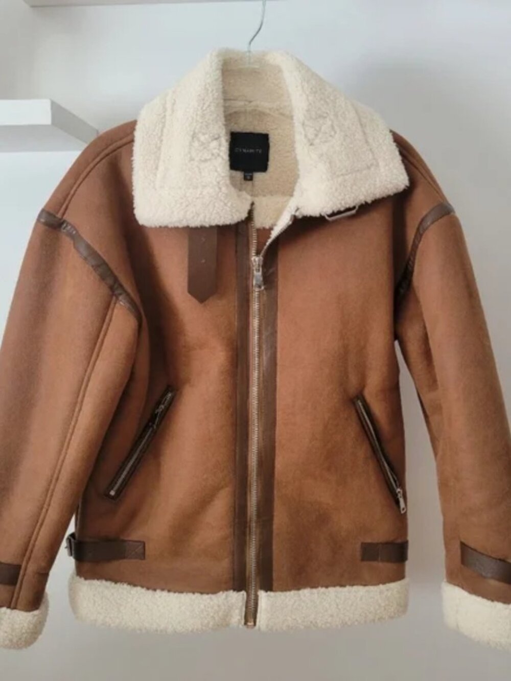 Dynamite Faux Shearling Bomber Jacket - Picture 3 of 7